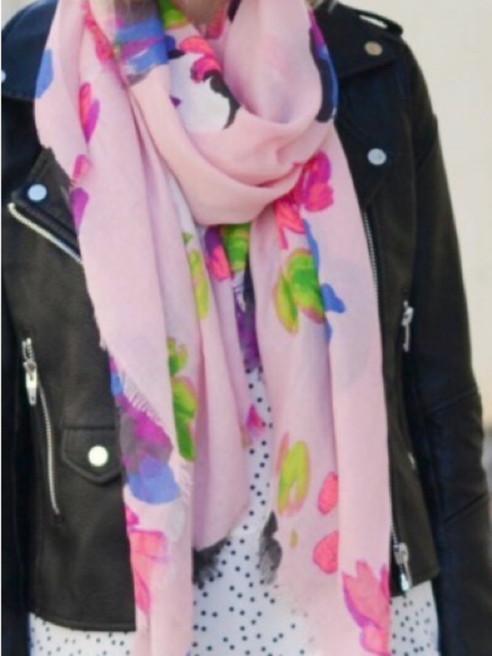 Banana Republic Pink Floral Wrap Scarf
